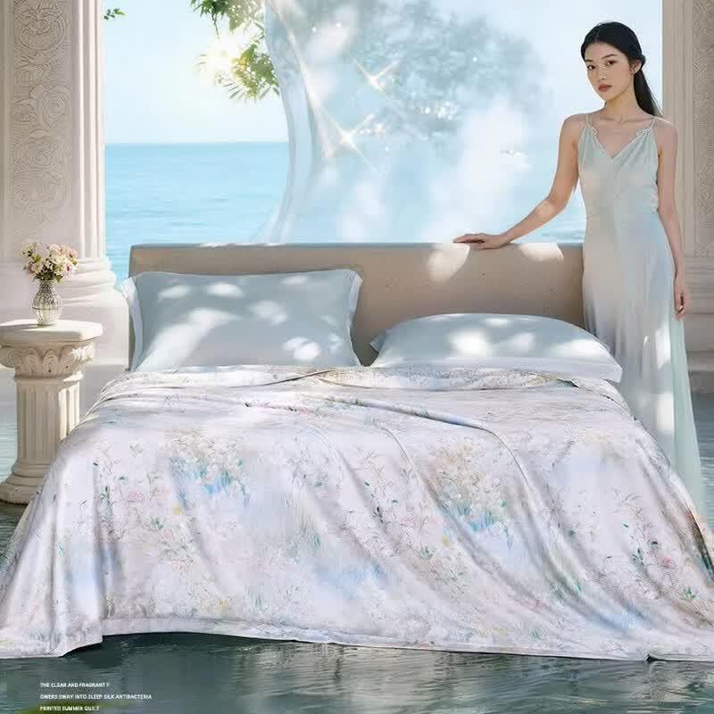 FUANNA 60s Lyocell Tencel Tussah Silk Summer Quilt 1.8m Bed