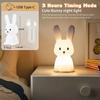 GGbingo Silicone Rabbit LED Night Light Touch Sensor Table Lamp Cute Animal Bedroom Decor Gift for Kids Baby Child Home