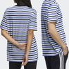 Adidas Neo Contrast Stripe Sports T-Shirt Couples Edition Unisex Tops Blue HC9682
