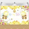 Fondo de Abejita de Dibujos Animados Decoraciones para el 1er Cumpleaños de Niños Suministros para Fiestas Niña Miel Niño Revelación de Género Banner para Baby Shower Accesorios