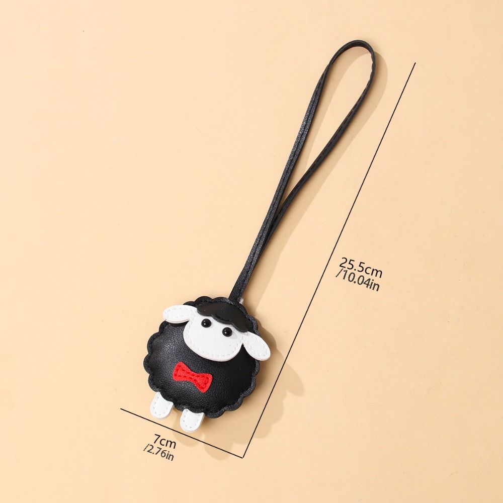 Soft PU Leather Sheep Keychain Cartoon Sheep Bag Charm Trendy Lamb Pendant Keyring Bag Accessories
