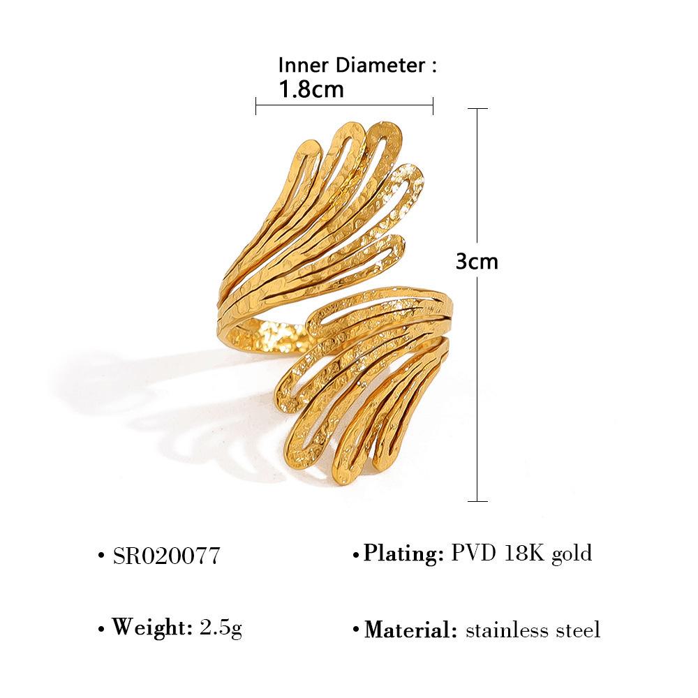Stainless Steel Multi-layer Hollow Line Ring Knock Open Ring Female