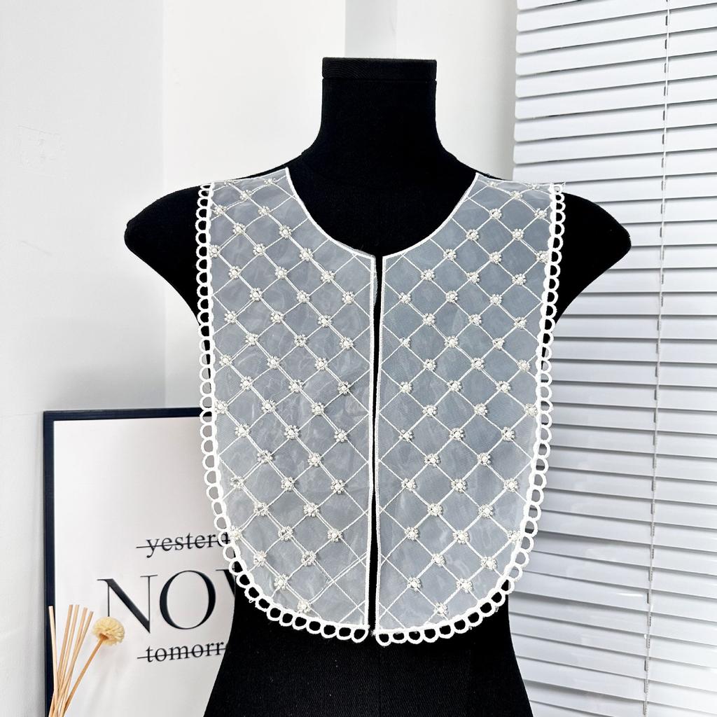 U-Shaped Mesh Bead Front Collar Cloth Sticker Embroidered Collar Flower Handmade Diy Jewelry Accessories Clothing Accessories