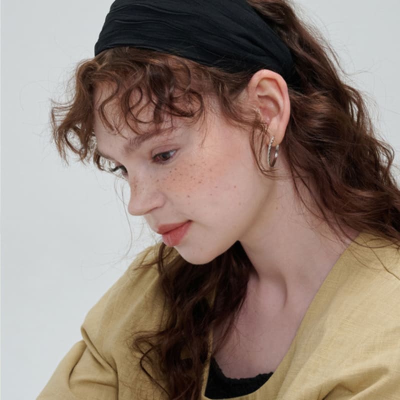 

NOISCHE Драпированная шифоновая повязка для волос _ ЧЕРНАЯ black