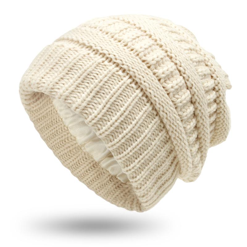 Winter Knitted Beanie Women's Thick Warm Beanie Skull Cap Women's Knitted Letter Hat Beanie Outdoor Riding Suit