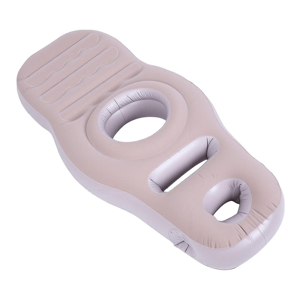 Inflatable Pillow with Belly Head Hole Flocked PVC Blow Up Belly Mattress for Prone Sleeping