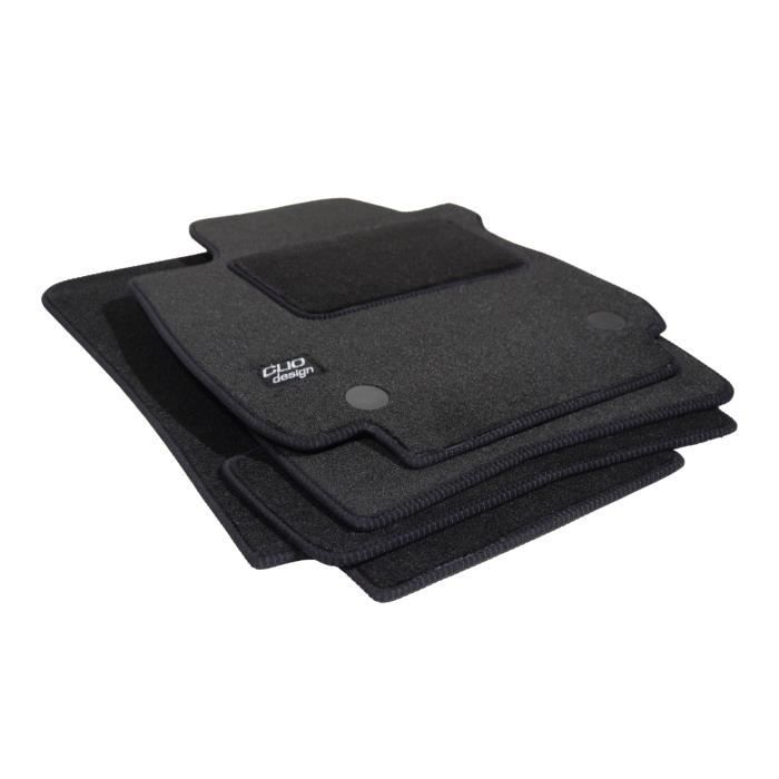Tapis de Sol Velours - J&;J AUTOMOTIVE - Renault Clio 4 - Sur Mesure - Antidérapant - Imperméable