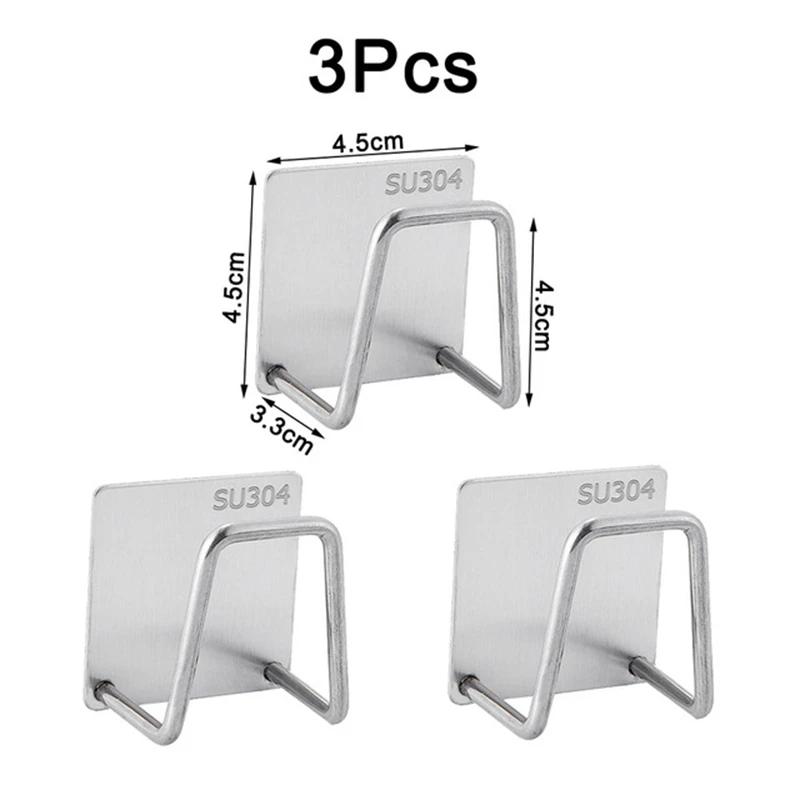 Kitchen Stainless Steel Sink Sponges Holder Self Adhesive Drain Drying Rack Kitchen Wall Hooks Accessories Storage Organizer