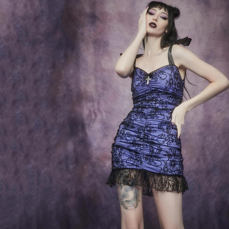 Abito Gotico Corto Da Strega – Vita Alta, Senza Maniche, Vintage, Per Halloween E Cosplay