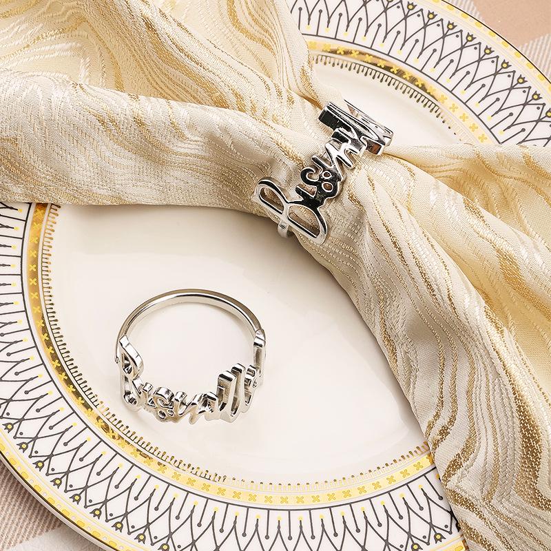 Simple Letter Napkin Ring for Creative Hotel Decoration