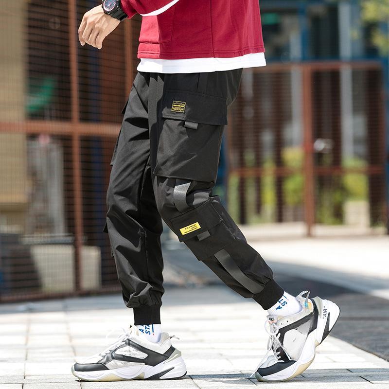 Fashion Men's Cargo Pants Casual Hip Hop Hit Color Multiple Pockets Trousers Streetwear Pants Sportswear Sweatpants