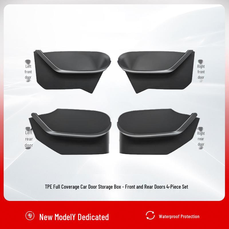 Velour-Padded Protective Liners for Tesla Model 3 Door Compartments