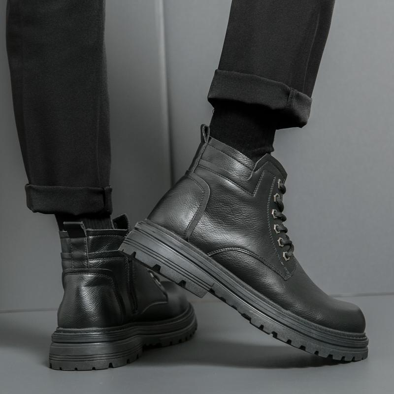 Men's High-top Riding Boots 2026 New Style Autumn and Winter British Retro Versatile Thick-soled Men's Side Zipper Leather Boots