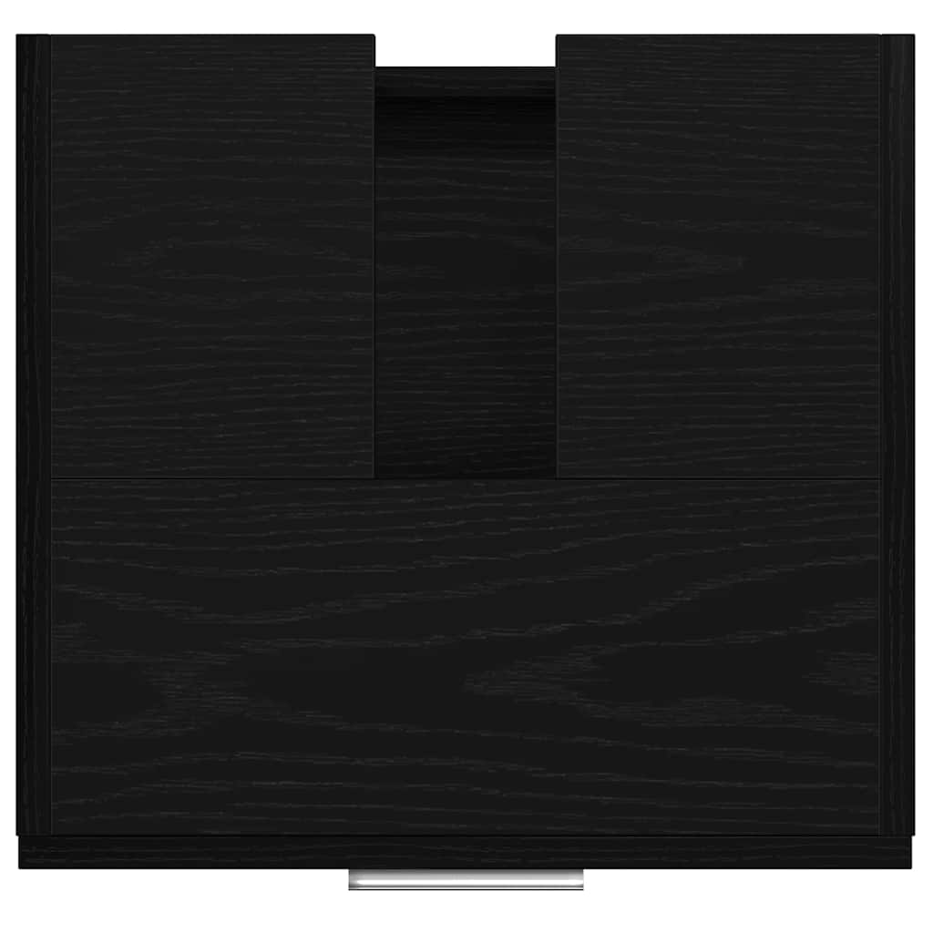 Bathroom Cabinet with Door Black Oak Effect 40 x 37 x 59 cm