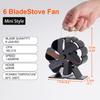 6 Blades Heat Powered Stove Fan Black Fireplace Komin Log Wood Burner Eco Friendly Quiet Fan Home Efficient Heat Distribution