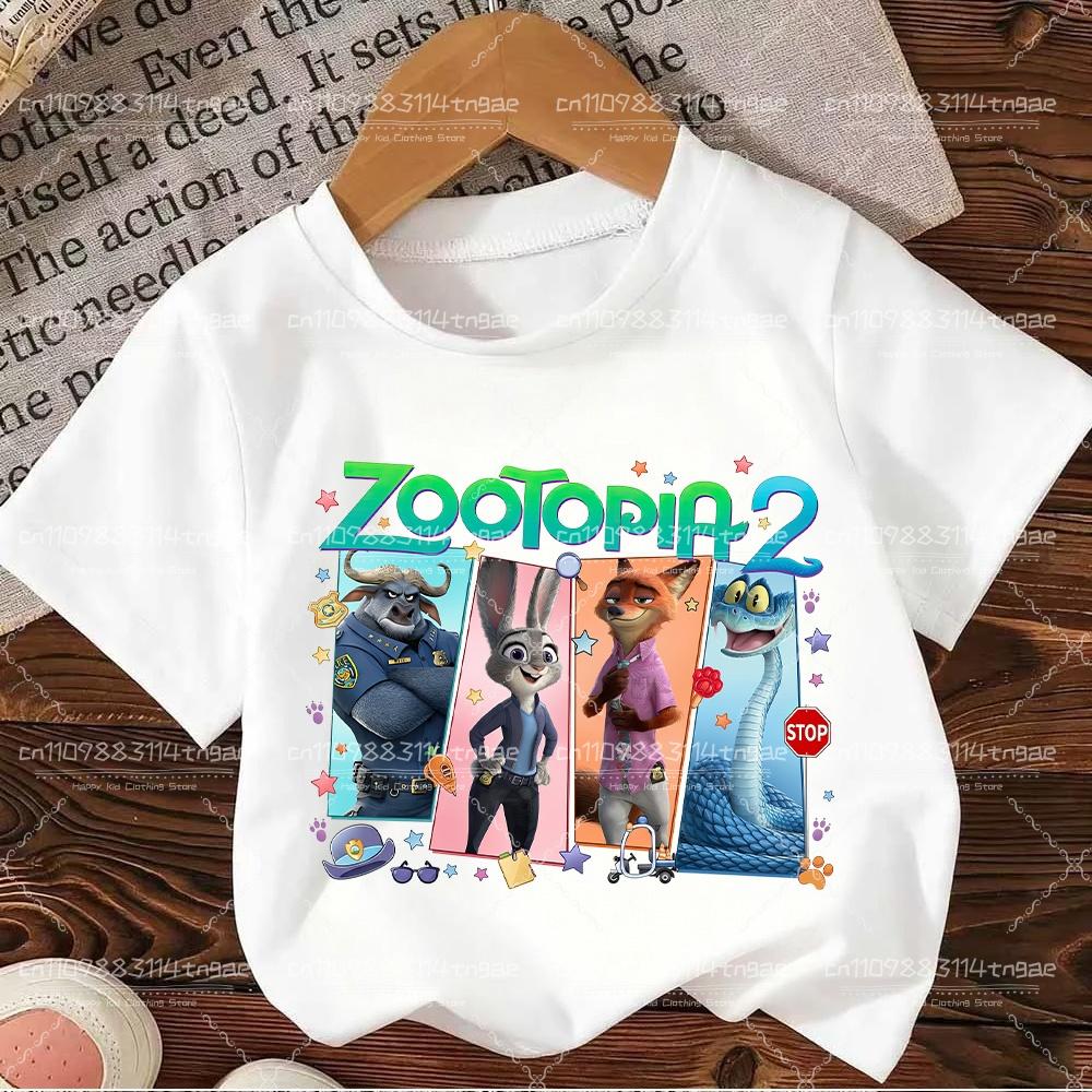 2026 Zootopia Judy&Nick&Gary Tshirt for Kids Casual Cotton Short Sleeve Tees Comfortable Top Street Fashion Parent Child Clothes