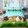 Guinea Pig Duvet Cover Set Cute Cavy Pattern Bedding Set Animal Quilt Cover For Boys Girls Garden Nature Polyester Bedding Set