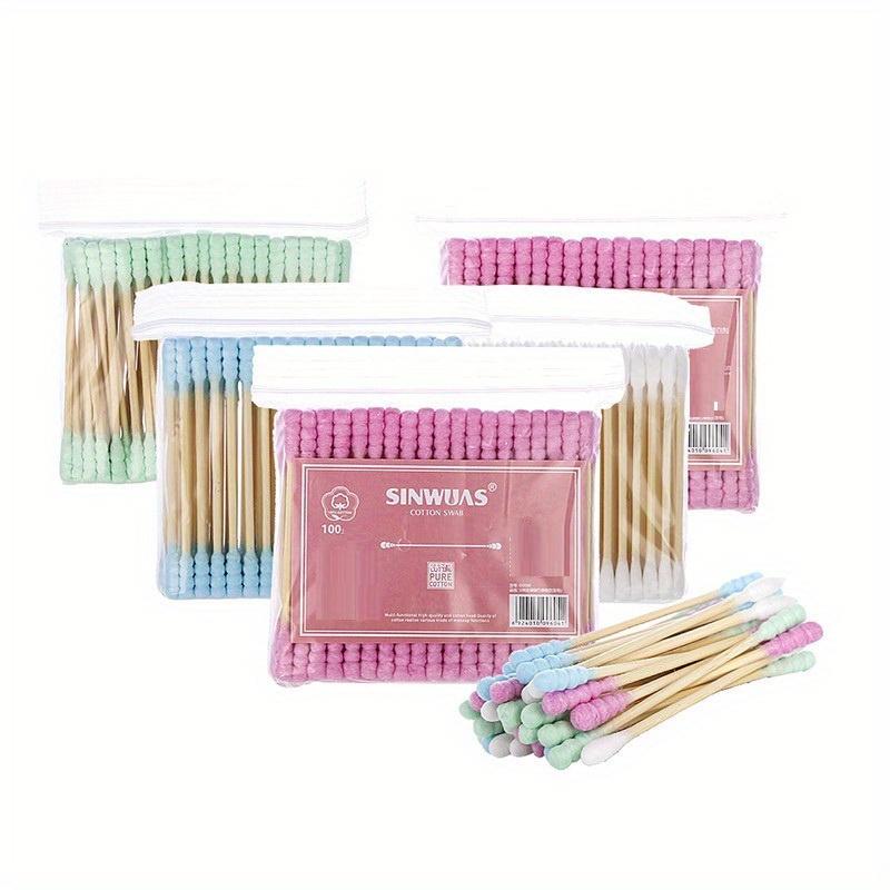 

Цветные ватные палочки с двойной спиральной головкой, ватные палочки для чистки ушей, гигиенические ватные палочки для снятия макияжа для ежедневного ухода и очищения