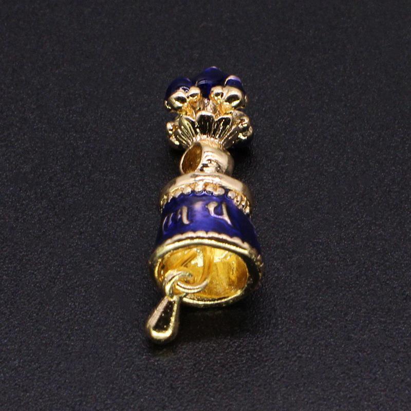Tibetan Silver Cloisonné Enamel Vajra Bell Hand String Ornament Loose Beads