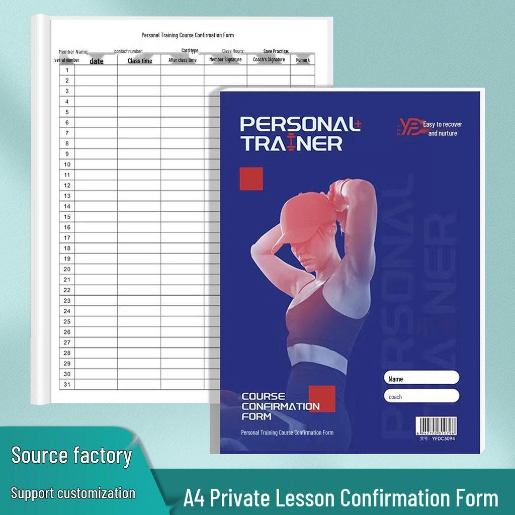 Private Lesson Confirmation & Sign-in Record Book for Yoga, Dance, Pilates, and Gym Classes