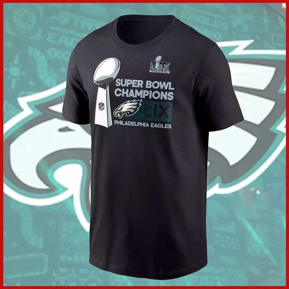 Philadelphia 2025 Eagle Super Bowl LIX Champions T-Shirt Alle Größen S-4XL