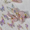 1pcs 5D Rhinestones Gold Silver Irregular Pattern Nail Sticker Simple Design Adhesive Slider Nail Art Decoration Decals Supplies
