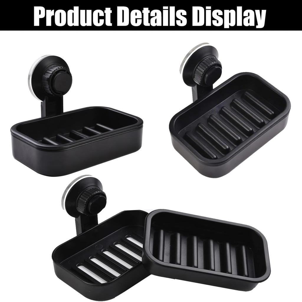 Black Punch free Suction Cup Drain Soap Rack
