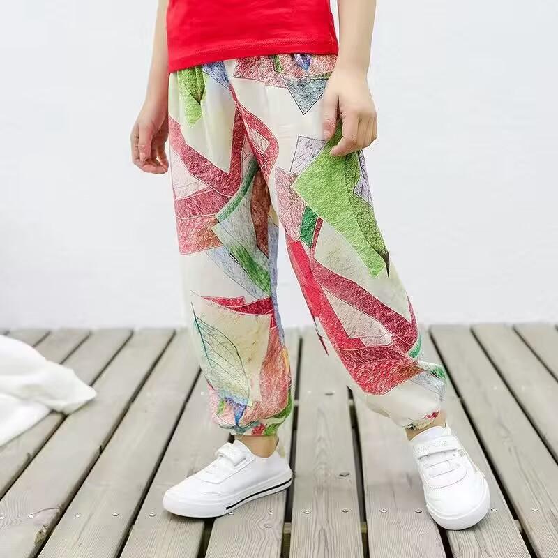 Dětské kalhoty MAITA Jarní Boho Potištěný Vysoký pas Ležérní Lucerna Kalhoty Joggers Dětské fitness tepláky
