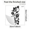 Vintage Black Floral Vine Butterfly Toilet Wall Sticker Self-Adhesive Waterproof Removable Bathroom Elegant Home Decor Art