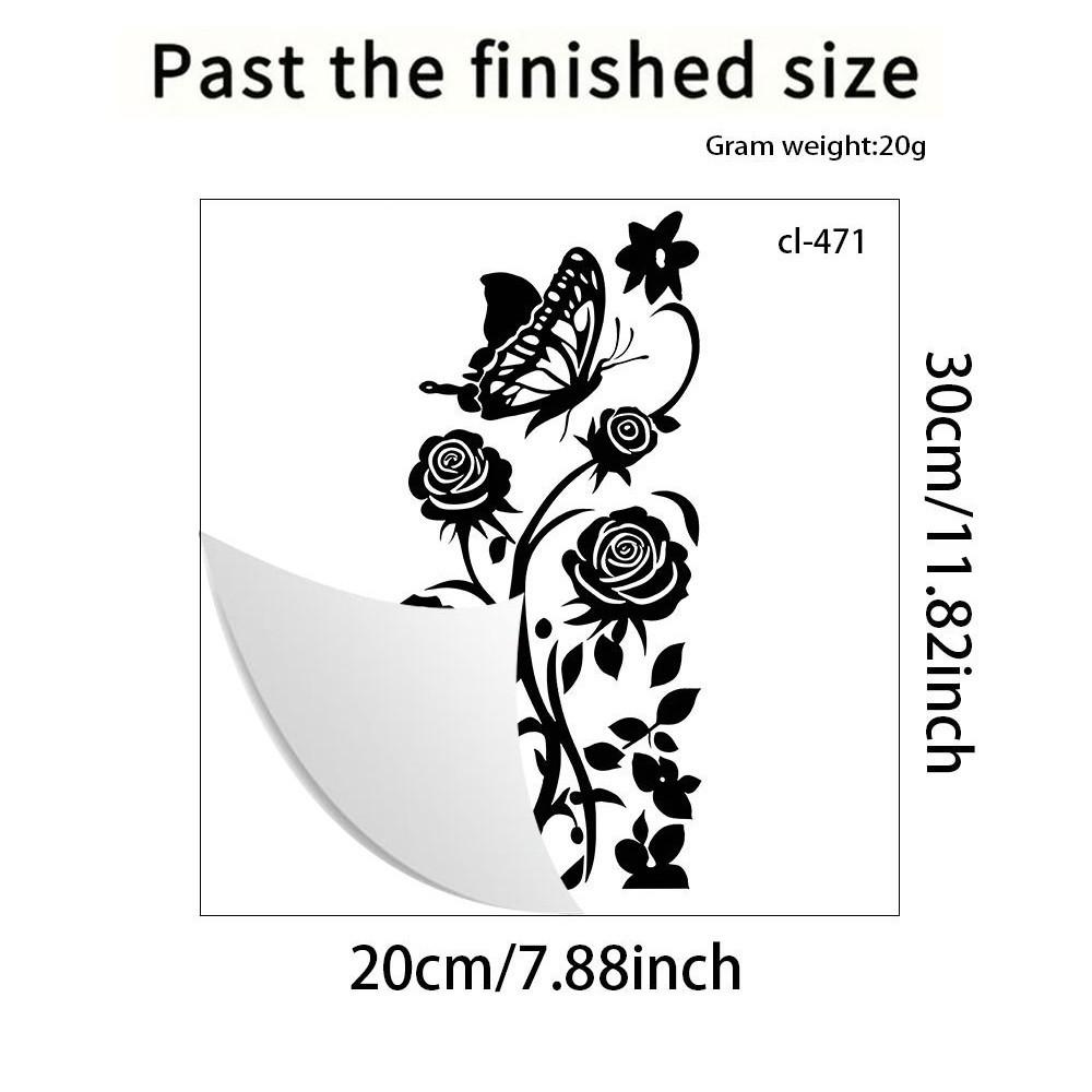

Винтажная Черная Цветочная Лоза Бабочка Наклейка на Стену в Туалет Самоклеящаяся Водонепроницаемая Съемная Ванная Комната Элегантное Домашнее Украшение Искусство 30x20cm чёрный