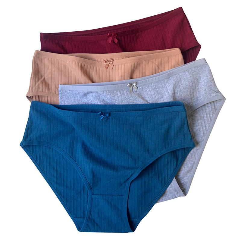Plus Size High Waist Pure Cotton Women's Panties - Mommy Triangle Style, Autumn Collection