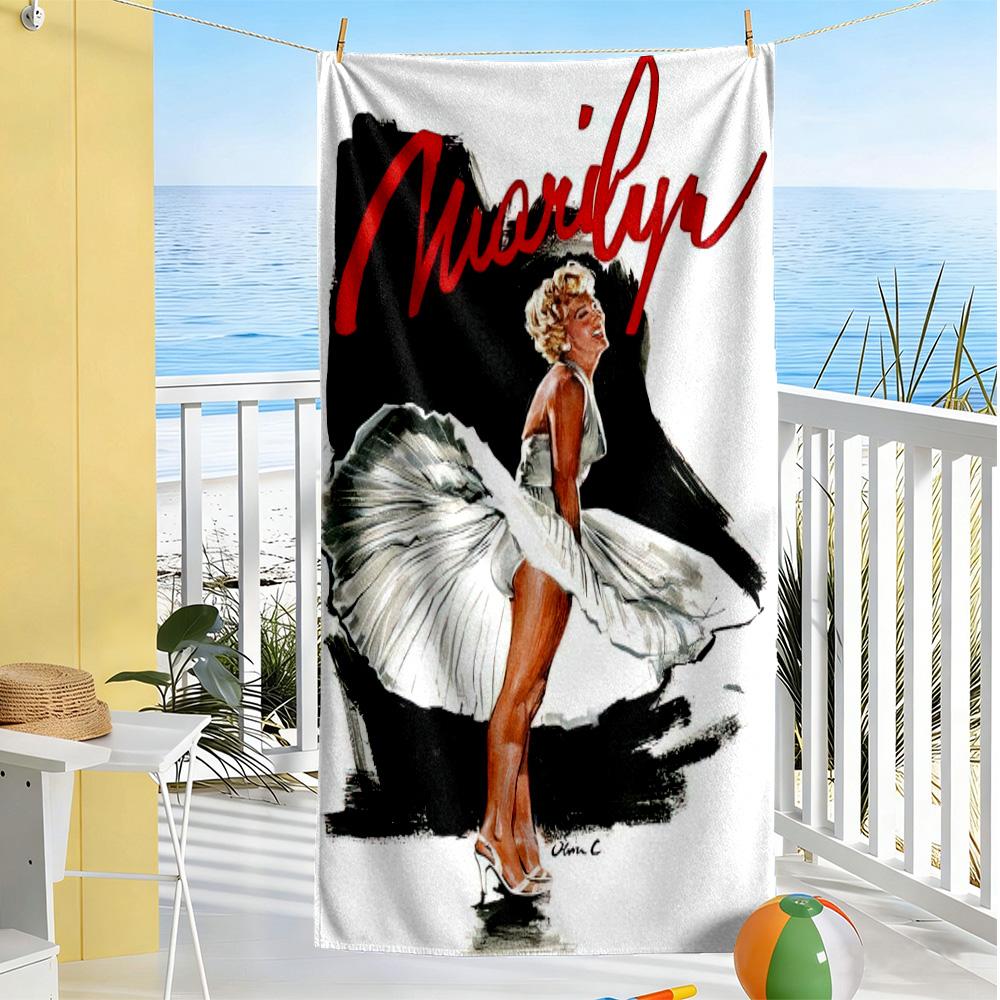 Marilyn Monroe Iconic Pose Beach Towel Super Soft & Absorbent Comfortable Lightweight