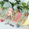 Mini 1/12 Dollhouse Chair Multicolors Summer Vacation Beach Chair  For OB11 Doll