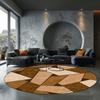 Modern Round Rug Nordic Geometric Living Room Carpet Luxury Bedroom Decor Anti Slip Mat for Rocking Chair