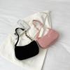 Vintage Women Handbags Corduroy Underarm Bag Casual Women Shoulder Bags Solid Color Zipper Female Handbag Clutch