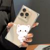 Διαφανής Τετράγωνη Πίσω Θήκη Σωλήνα Προστασίας Για iPhone 15 Plus 11 13 16 ProMax 12 14 Pro Max Αντιοξειδωτική, Μοτίβο Hello Little Cat