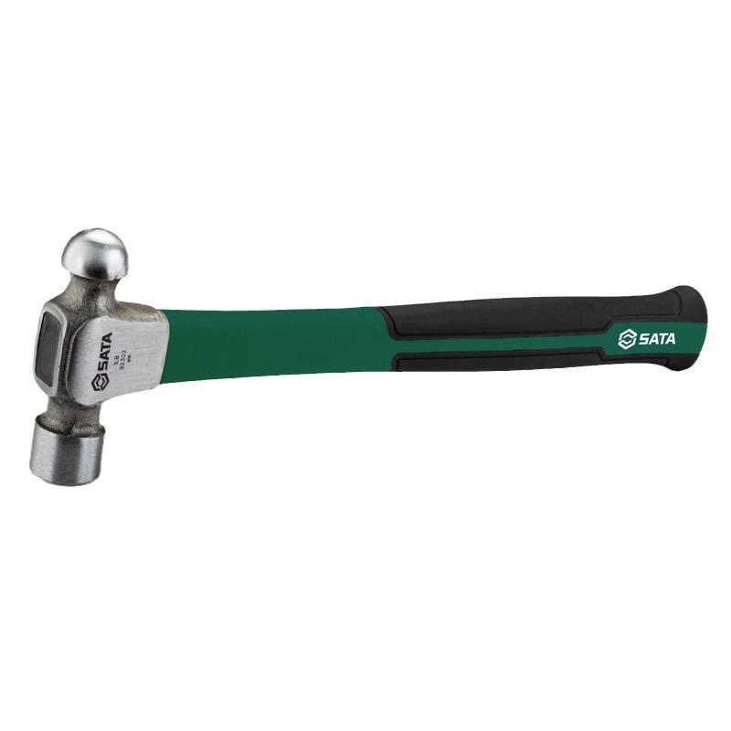 SATA Round Head Hammer with Non-slip Fiberglass Handle, 0.5 lb - Household Striking Tool 92301