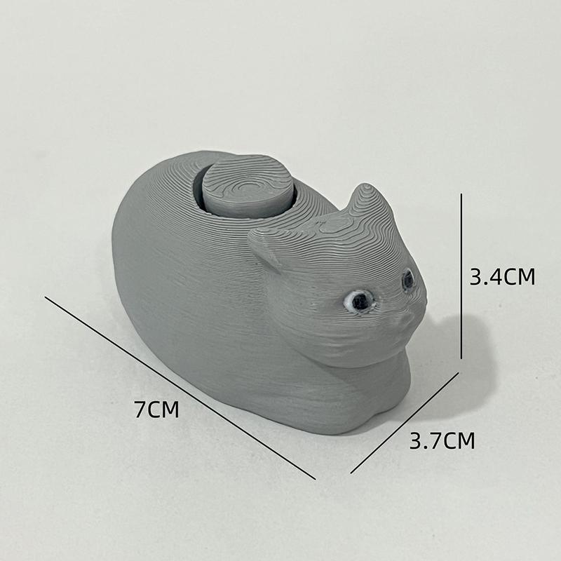 1Pc 3D Printing Rotating Cat Decompression Toy Rotating Cat Emoji Package Ornament Toy