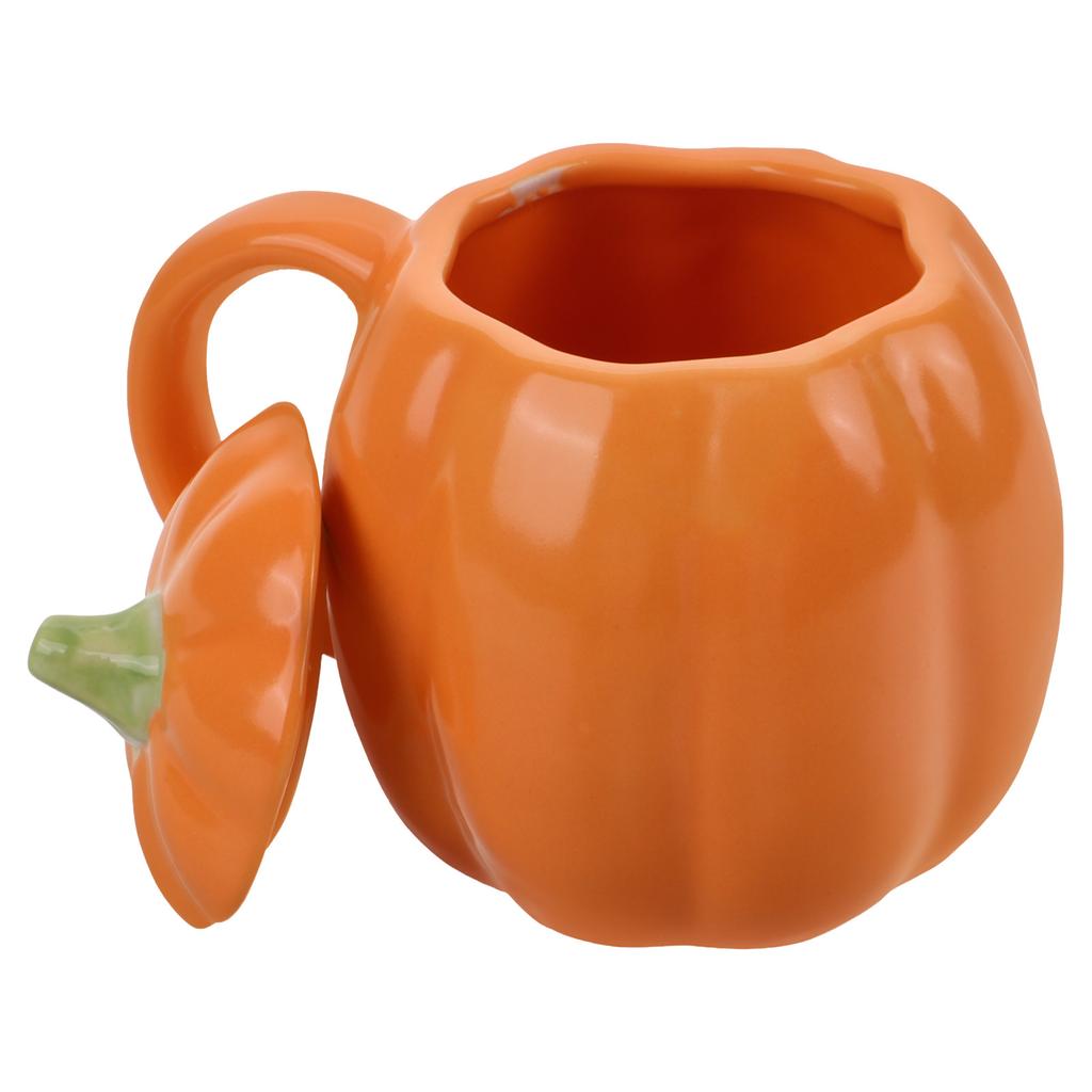 Ceramic Pumpkin Shaped Cup Lid 400Ml Coffee Mug Versatile Water Cup Office Home Microwave Safe Cute Ceramic Mug