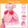 Fantasia Oficial de Cosplay Super Mario para Crianças Elegante e Confortável Conjunto de Vestido Rosa