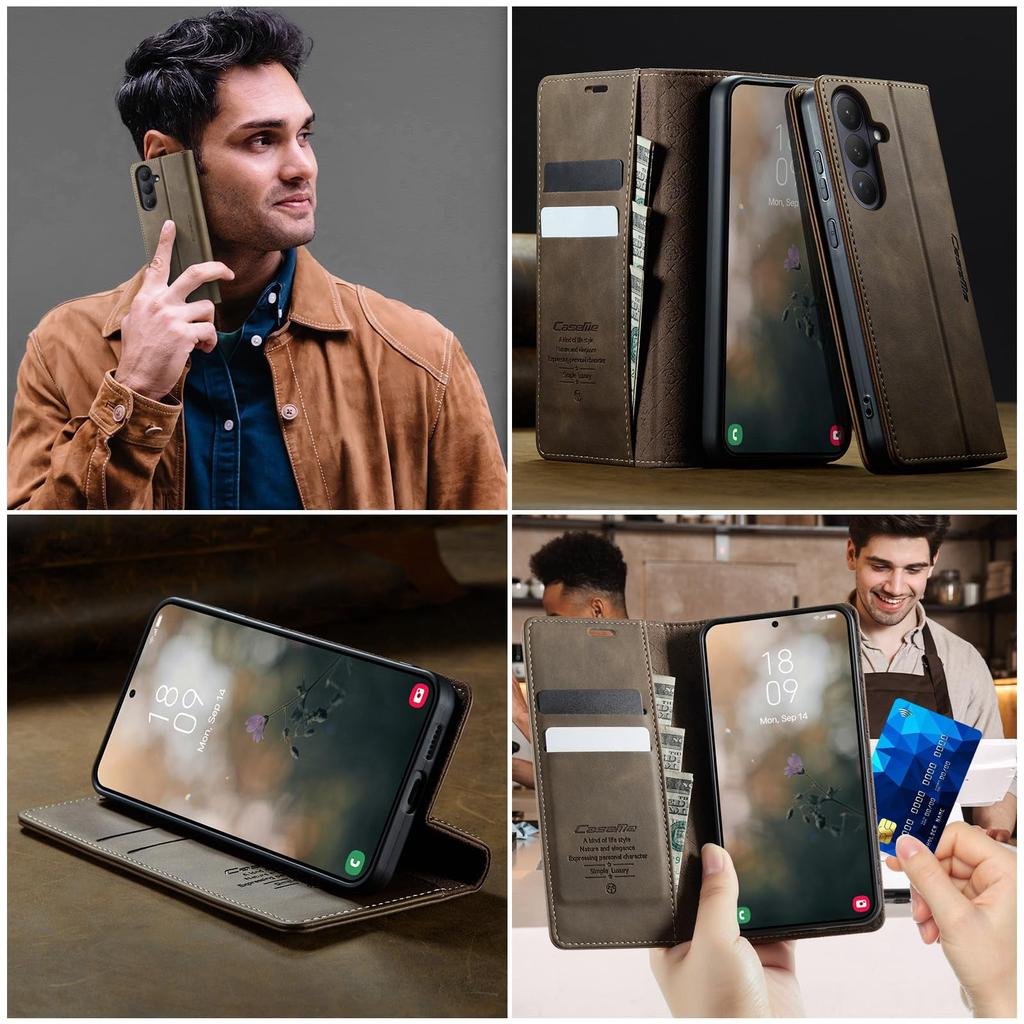 For Samsung Galaxy S26 Plus Case, PU Leather Wallet Case with RFID Blocking Card Holder Magnetic Flip Fold Shockproof Durable Protective Phone Case