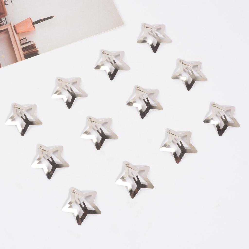 Y2K Spicy Girl Pentagram Silver Hair Clip - Versatile BB Clip Hair Accessory