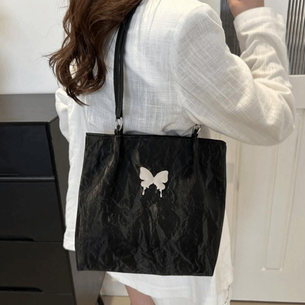Solid Color Sweet Shoulder Bag Korean Style Luxury Handbag Fashion Underarm Tote Bag  Party