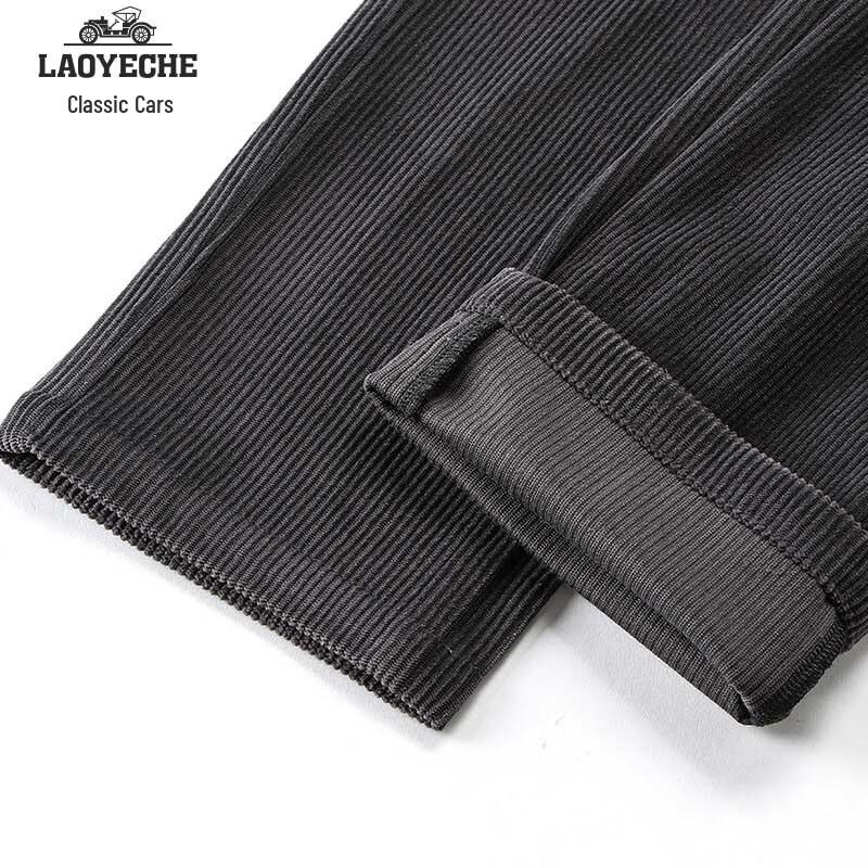 Grandpa Car Men's Corduroy Fleece Lined Straight Casual Pants