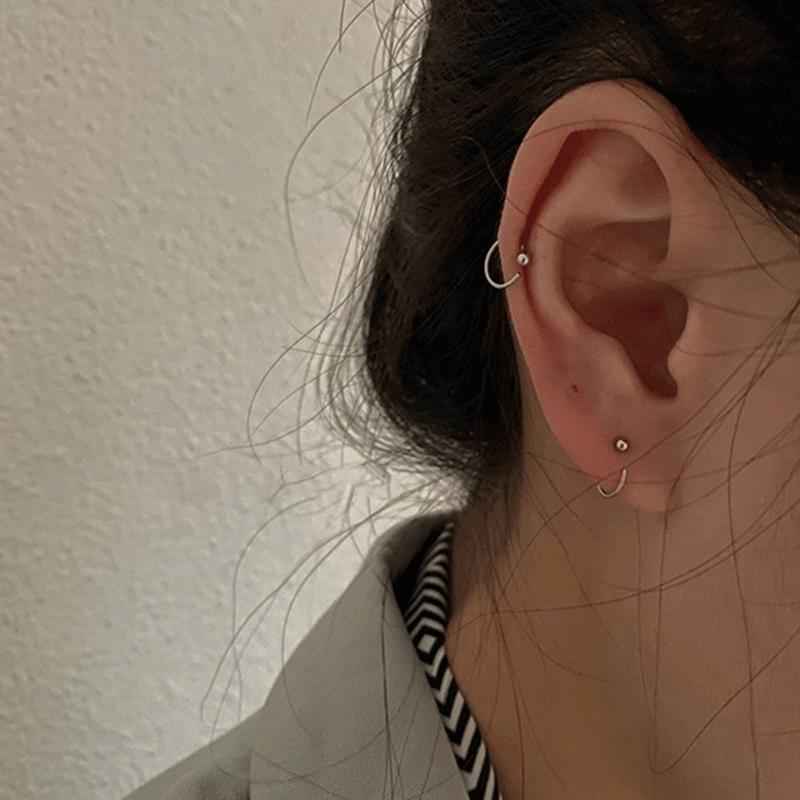 

Женские серьги для прокалывания ушей из стерлингового серебра — простые, стильные маленькие круглые гвоздики, трендовые серьги-косточки 2021 года Sterling Silver 925