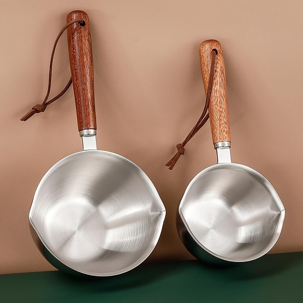 300ML Stainless Steel Milk Pot Hot Stainless Steel Oil Pot Pan Butter Melting Sauce Cooking Small Pot Kitchen Essential Tool