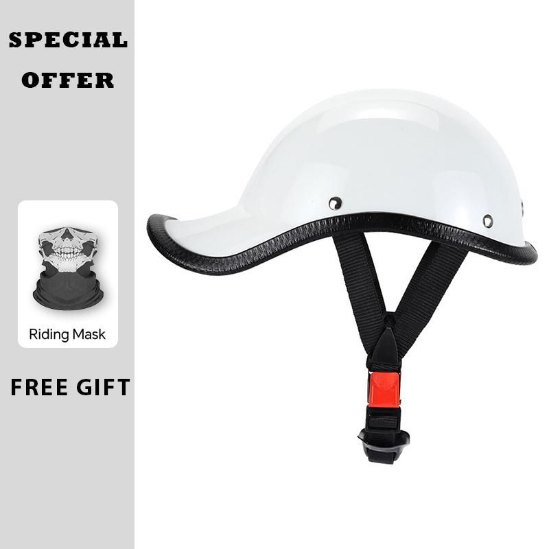 Unique Half Helmet Harley Motorcycle Helmet for Scooter Cruiser Men Women Summer Electric Helmet Baseball Cap Lightweight DOT