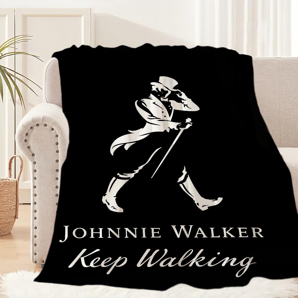 Плед с логотипом бренда Плюшевый Коврик для сна Дивана Гостиной J-Johnnie W-Walker Теплый Офис Спальня День Рождения Дом Путешествия Детские Подарки 30x40in