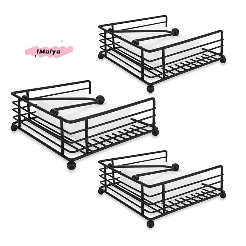 M-1Pc Rustic Metal Napkin Holder Square Paper Organizer For Kitchen Home Restaurant Cafes - Tabletop Decorative Napkin Holder