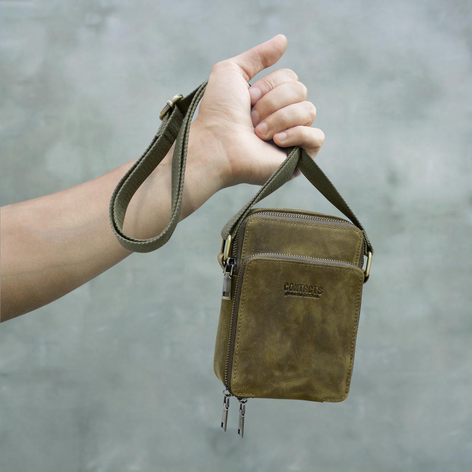 Īstas ādas vīriešu Mini Crossbody Somas